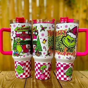 40 oz Tumbler with handle and straw